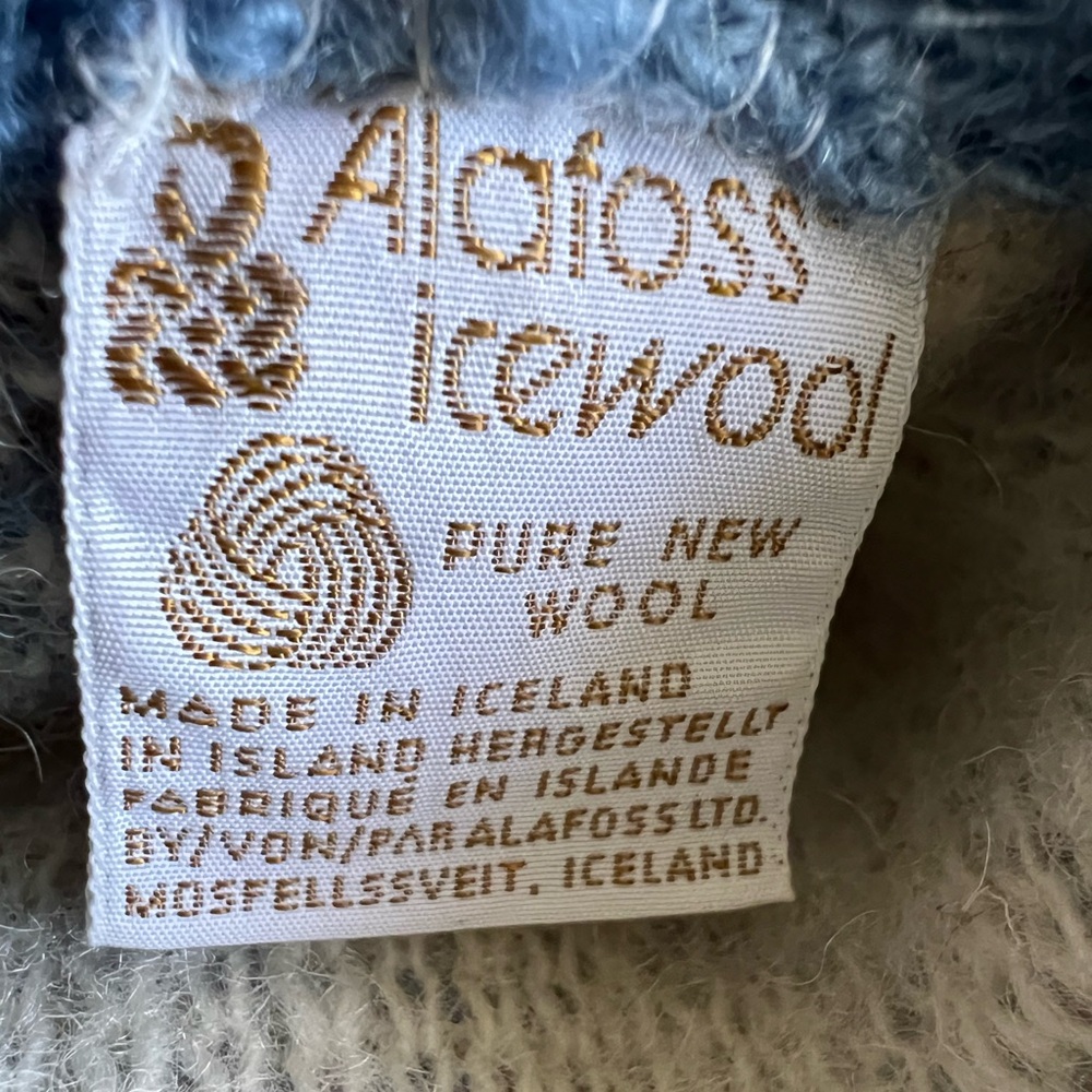 Alafoss Icewool Women's Vintage Blue Nordic Wool Cottagecore Cardigan Jacket - Picture 6 of 12